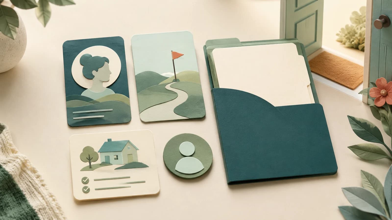 Five-piece first-send pack for a new occupational therapist with a participant picture, goal, visit instruction, owner and document.